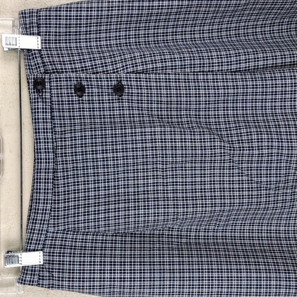 Toby Vintage Blue Multicolored Plaid High Waist Zipper Button Front Skort - Picture 2 of 12